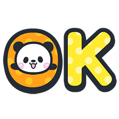 Large characters panda animation sticker