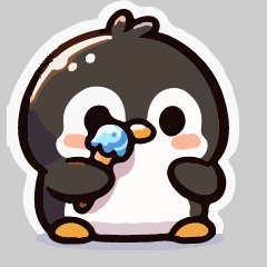 ice cream penguin sticker