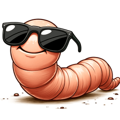 Earthworm wearing sunglasses