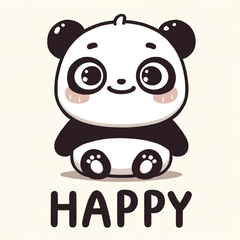 Cute and Relaxed Panda Character