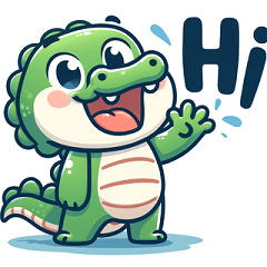 Cute Crocodile Emotions Stickers