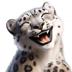 Emotional Snow Leopard Stickers
