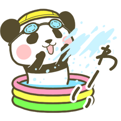 Chubby Panda animated summer sticker