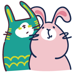 Colorful rabbits & pink rabbits Stickers
