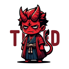 Small Red Oni Emotion Stickers a