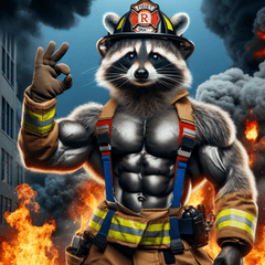 Firefighter Raccoon