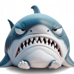 齜牙裂嘴鯊愛生氣。