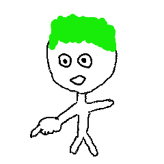 GREEN haired person