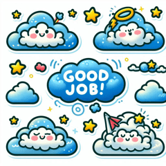 Cute Cloud Sticker Set