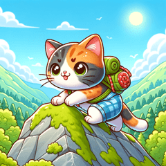 Calico Cat Mountain Climber Stickers