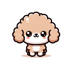 Simple & Cute Poodle Healing Stickers