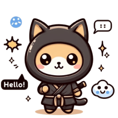 creepy Cute ninja cat sticker 001