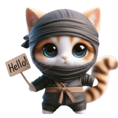 Cute ninja cat sticker 002