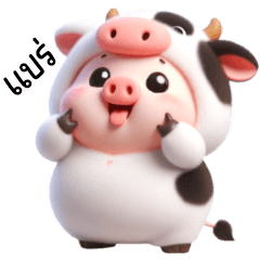 Cute Pig in Cow
