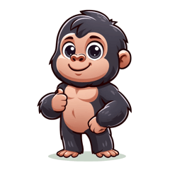Cute Gorilla Stickers2