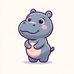 Cute Hippopotamus Stickers4