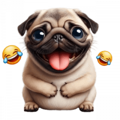 Funny Pug Silly Expression Stickers