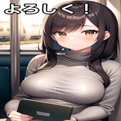 Train ride sweater girl