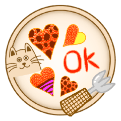 可愛貓咪盤子上的甜蜜餅乾訊息