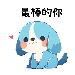 cute blue cartoon dog