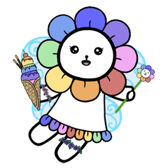 Rainbow Flower Head Bear Dress up