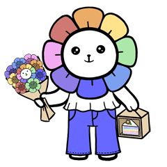 Rainbow Flower Head Cat Dress up