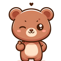 Cute Winking Bear Stickers