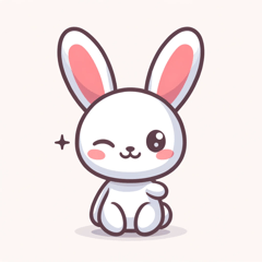 Cute Winking Rabbit Stickers