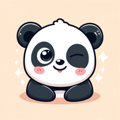 Stiker Panda Mengedip Lucu