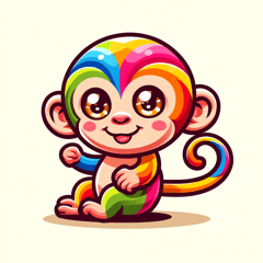 colorful little monkey A