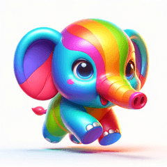 colorful baby elephant A