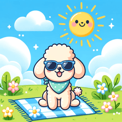 Summer Poodle LINE Stickers