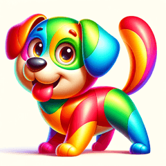 colorful dog A