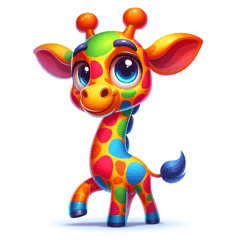 colorful giraffe A