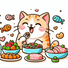 Happy Cat Eating Delicious Food Vol. 4