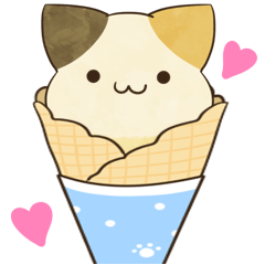 Sticker for arrangement of Cat ice cream