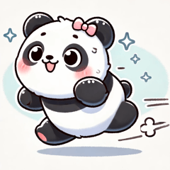 Stiker Panda Berlari