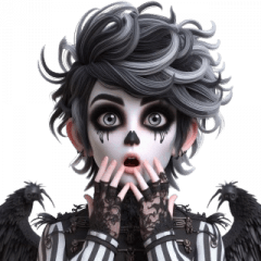 Gothic Boy Surprised Sticker