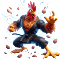 Stiker Ayam Kungfu Amukan