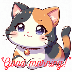 Adorable Calico Cat Stickers