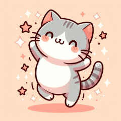 Adorable Happy Dancing Cat Stickers