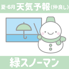 Weather forecast friend: green snowman