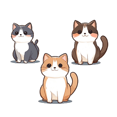 Text-Free Adorable Tuxedo Cat Stickers