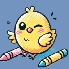 Cute Crayon Chick Stickers