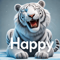 White Tiger Emotion Stickers