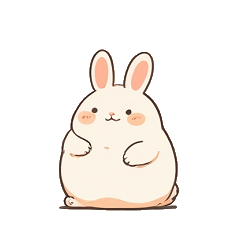 Text-Free Adorable Chubby Bunny Stickers