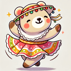 Cute Dancing Bear Stickers