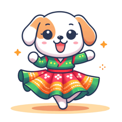 Cute Dancing Dog Stickers