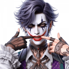Stiker Emotikon Joker Gotik Menggoda