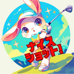 "Cute Golfer Bunny Stickers"